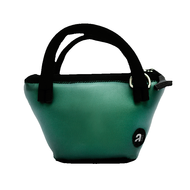Immagine scontornata del cestino Iris verde foglia in neoprene di Atelis.